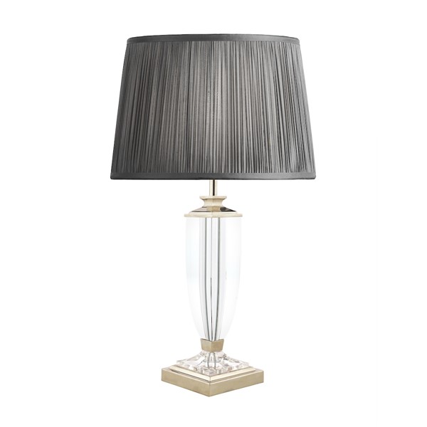 (image for) Laura Ashley Carson Medium table Lamp Polished Nickel & Crystal Base Only